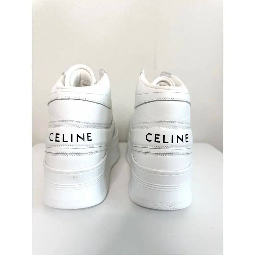 CELINE White Platform High Top Sneakers Size 41